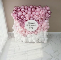decorations Pink and White Womens Day Balloon Decor