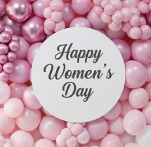 decorations Pink and White Womens Day Balloon Decor