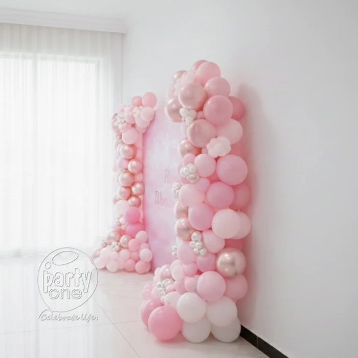 decorations Pink Theme Womens Day Balloon Backdrop Decoration