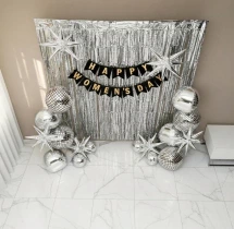 decorations Silver Metallic Womens Day Balloon Decoration