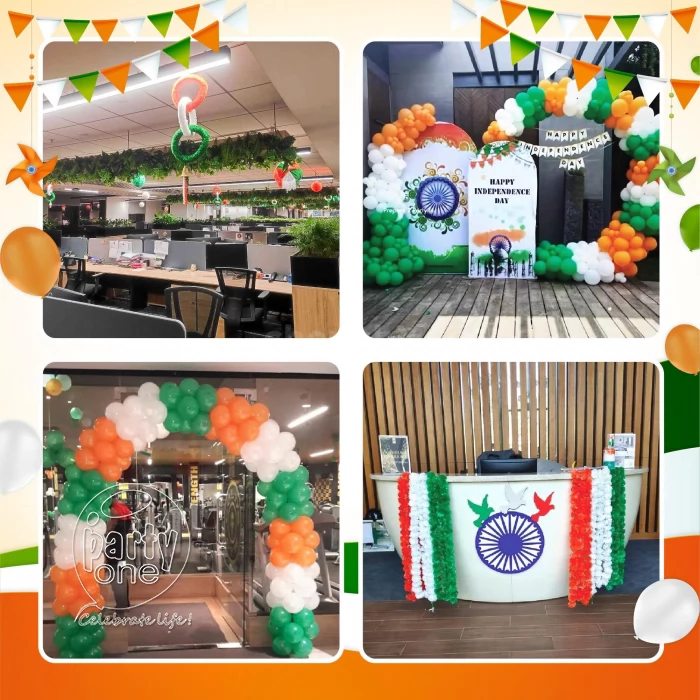 festival decorations Indian Tricolour Balloon Decor Package