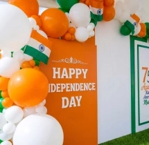 festival decorations Tricolor Balloon Garland Backdrop Decor