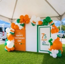 festival decorations Tricolor Balloon Garland Backdrop Decor
