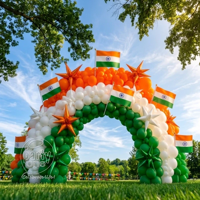 festival decorations Tricolor Theme Premium Balloon Arch
