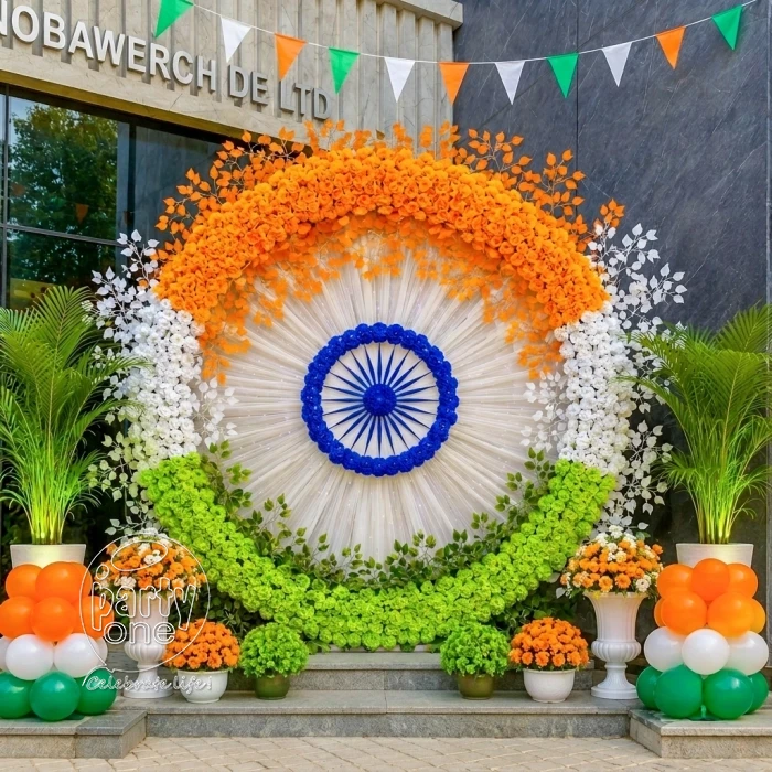 festival decorations Tricolor Floral Ring Decoration
