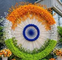 festival decorations Tricolor Floral Ring Decoration