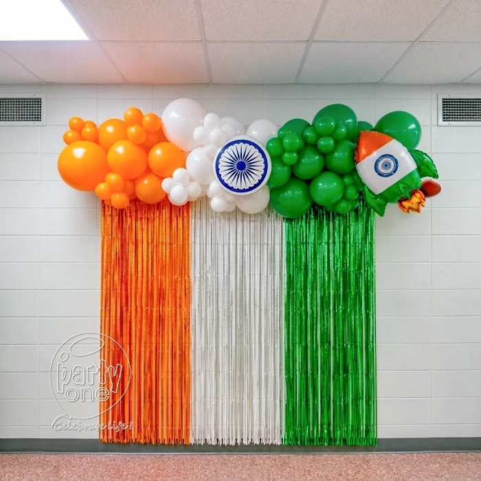 festival decorations Tricolor Theme Foil Curtain Decoration