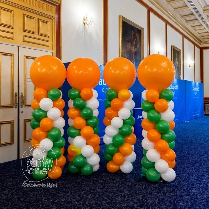 festival decorations Patriotic Tricolor Balloon Pillars