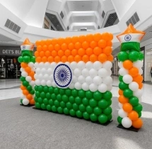 festival decorations Tricolor Balloon Backdrop and Pillars