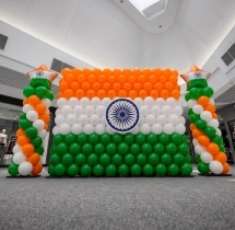 festival decorations Tricolor Balloon Backdrop and Pillars