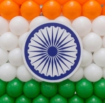 festival decorations Tricolor Balloon Backdrop and Pillars