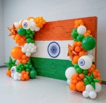 festival decorations Indian Flag Theme Balloon Backdrop