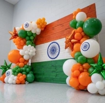 festival decorations Indian Flag Theme Balloon Backdrop