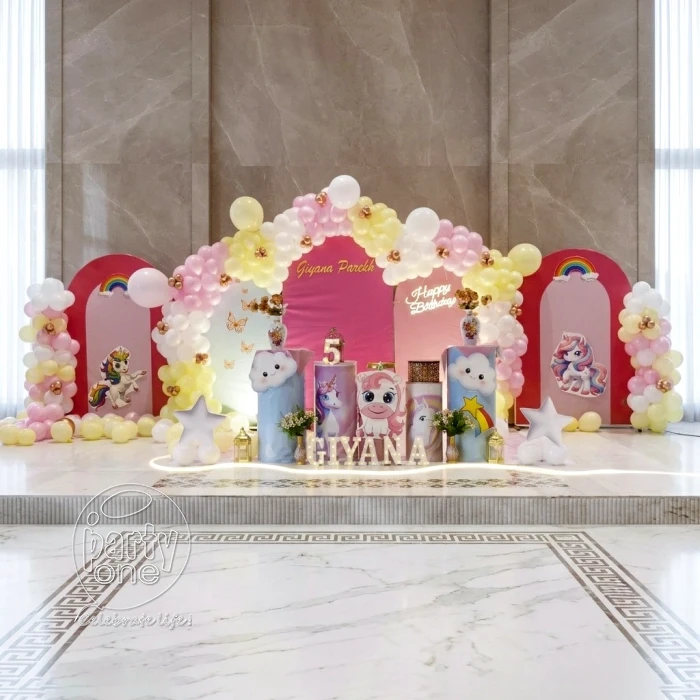 birthday Luxury Unicorn Theme Birthday Stage Decor
