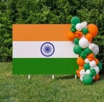 festival decorations Patriotic Tricolor Balloon Backdrop