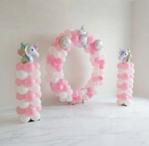 birthday Pink and White Unicorn Theme Decor at Home