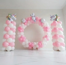 birthday Pink and White Unicorn Theme Decor at Home