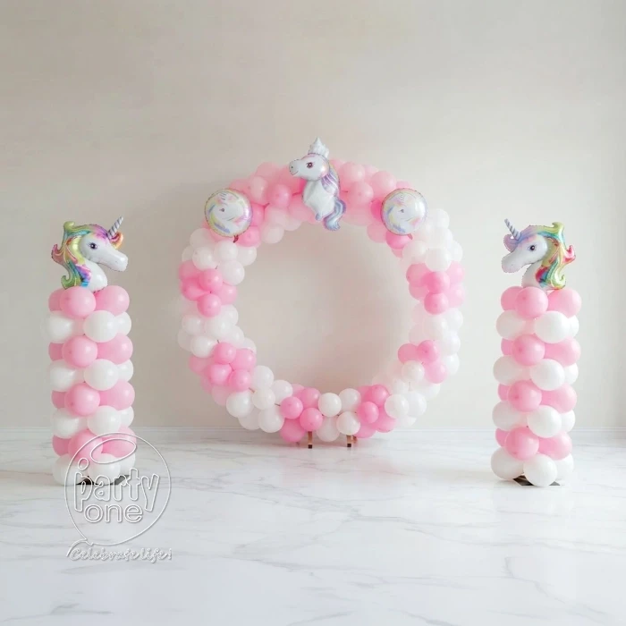 birthday Pink and White Unicorn Theme Decor at Home