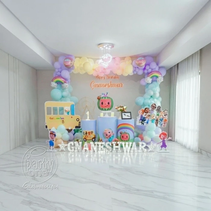 birthday Playful Cocomelon Theme Balloon Decor