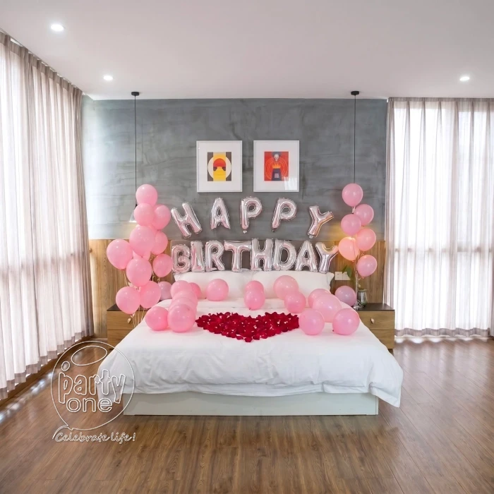 birthday Pink Birthday Bedroom Decoration