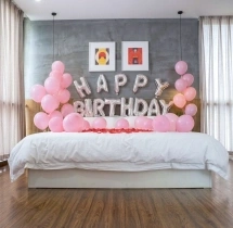 birthday Pink Birthday Bedroom Decoration