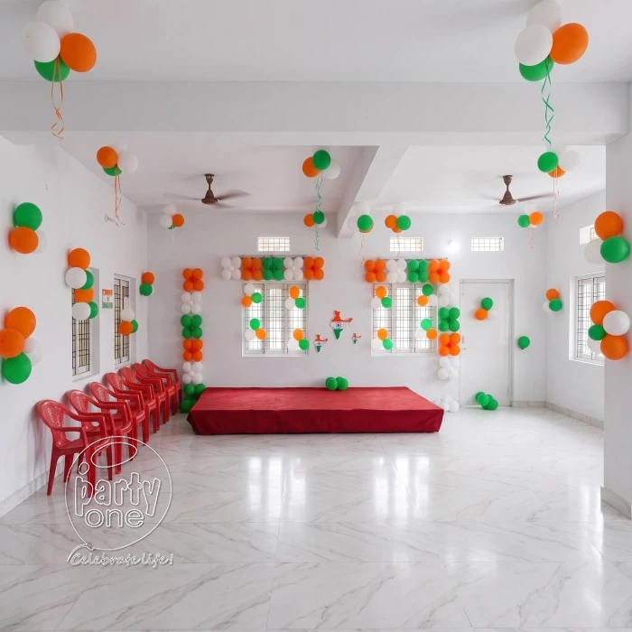 festival decorations Tri Colour Balloon Decoration for Institutions
