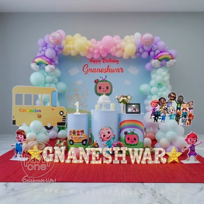 birthday Playful Cocomelon Theme Balloon Decor
