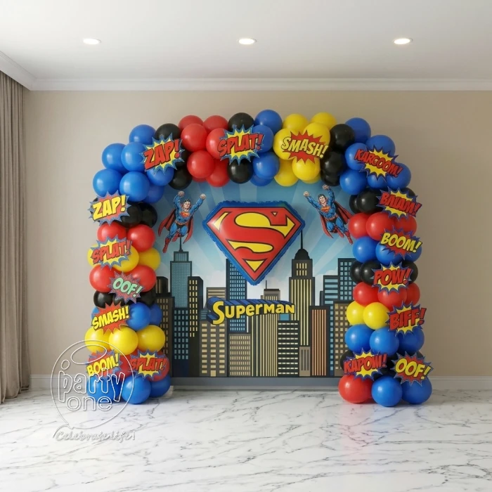 birthday Superman Theme Birthday Wall Decoration