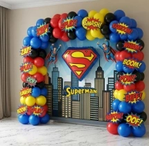 birthday Superman Theme Birthday Wall Decoration