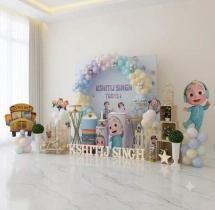 birthday Rainbow Cocomelon Theme Ring Decor