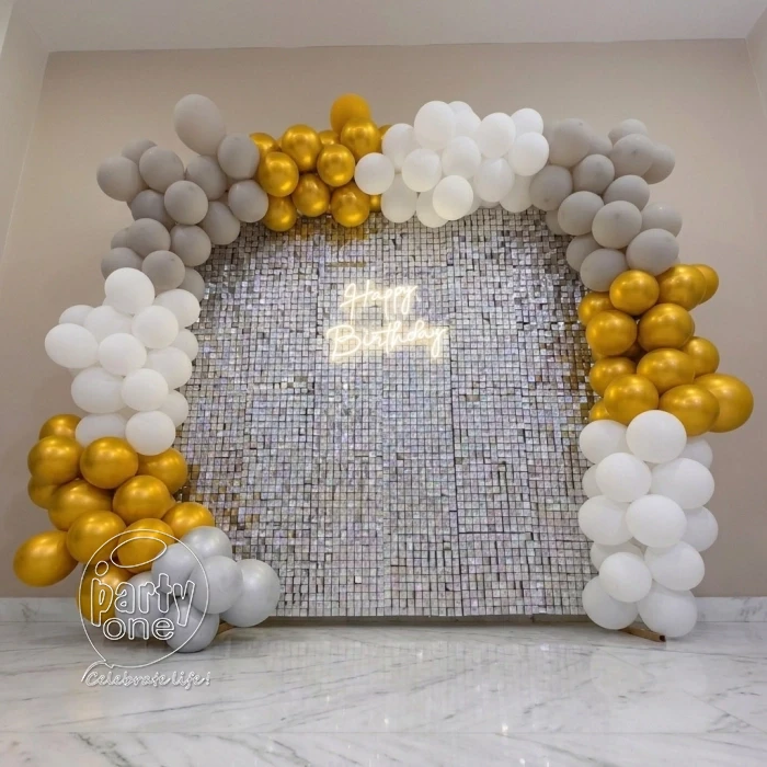birthday Dazzling Silver Sequin Birthday Decor