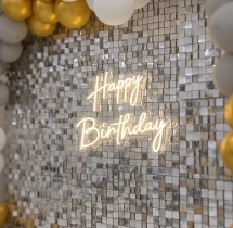 birthday Dazzling Silver Sequin Birthday Decor