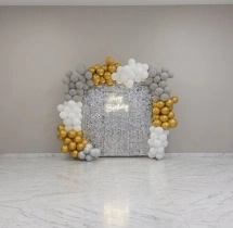 birthday Dazzling Silver Sequin Birthday Decor