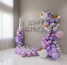 birthday Purple Balloons 1st Birthday Decor