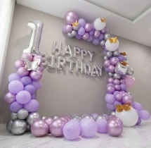 birthday Purple Balloons 1st Birthday Decor