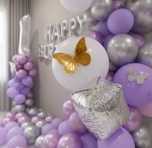 birthday Purple Balloons 1st Birthday Decor