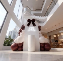 birthday Wine Red and White Birthday Balloon Decoration