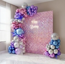 birthday Colour Pop Sequin Birthday Balloon Decoration