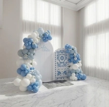 birthday Soft Pastel Blue Theme Balloon Decoration