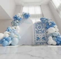 birthday Soft Pastel Blue Theme Balloon Decoration