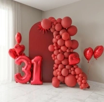 birthday Classic Red Theme Balloon Decoration