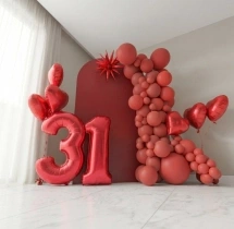 birthday Classic Red Theme Balloon Decoration