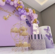 birthday Purple Flutter Birthday Decor