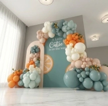 birthday Peach Bloom Birthday Balloon Decoration