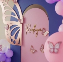birthday Welcome Baby Butterfly Theme Balloon Decor