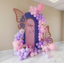 birthday Welcome Baby Butterfly Theme Balloon Decor
