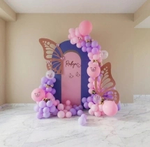 birthday Welcome Baby Butterfly Theme Balloon Decor