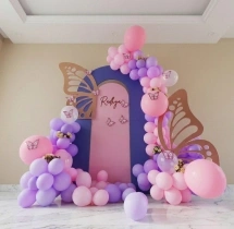 birthday Welcome Baby Butterfly Theme Balloon Decor