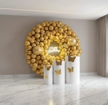 birthday Golden Chrome Shiny Ring Balloon Decor