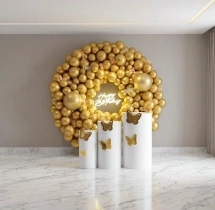 birthday Golden Chrome Shiny Ring Balloon Decor